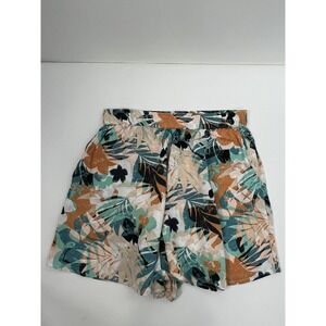 Roxy Shorts Women's Sz XS Multi Tropical Print Elastic Waist Front Slash Pockets
